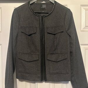The Limited Gray wool Jacket with Black Trim